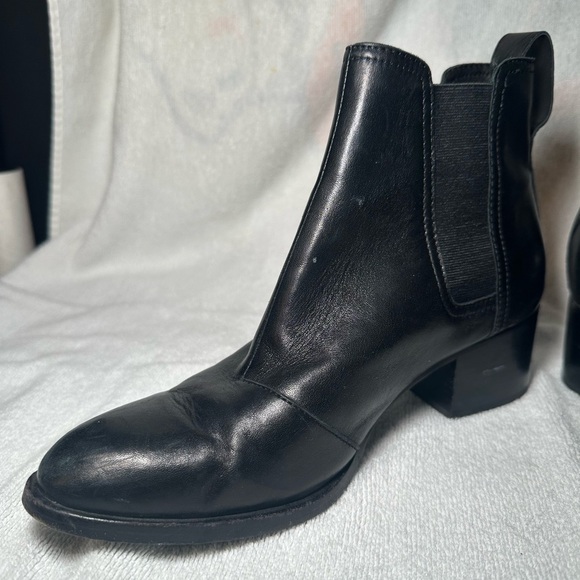 Rag & Bone Walker Black Full Genuine Leather Chelsea Ankle Boot Size 36.5 - Picture 5 of 11